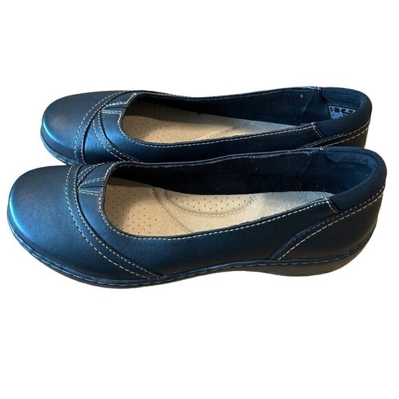 Collection by Clarks Flats Women's Sz. 7M Dark Brown Comfort Insole Leather #S5 - Picture 1 of 7